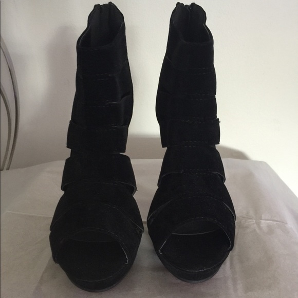 Used-Size 7.5-Finejo- Open Toe Platform Pumps - Picture 2 of 5